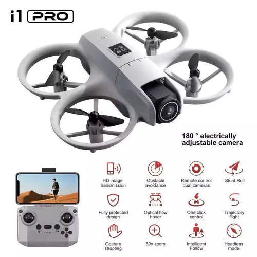 Drone with HD Camera for Adults, 360° Rolling Intelligent Obstacle Avoidance One-Key Takeoff/Landing, Headless Mode 2 Batteries Remote Control Drone Portable Mini Aircraft Gifts