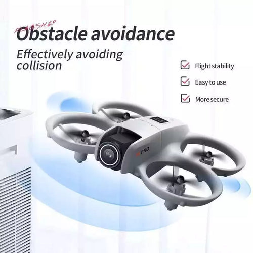 Drone with HD Camera for Adults, 360° Rolling Intelligent Obstacle Avoidance One-Key Takeoff/Landing, Headless Mode 2 Batteries Remote Control Drone Portable Mini Aircraft Gifts